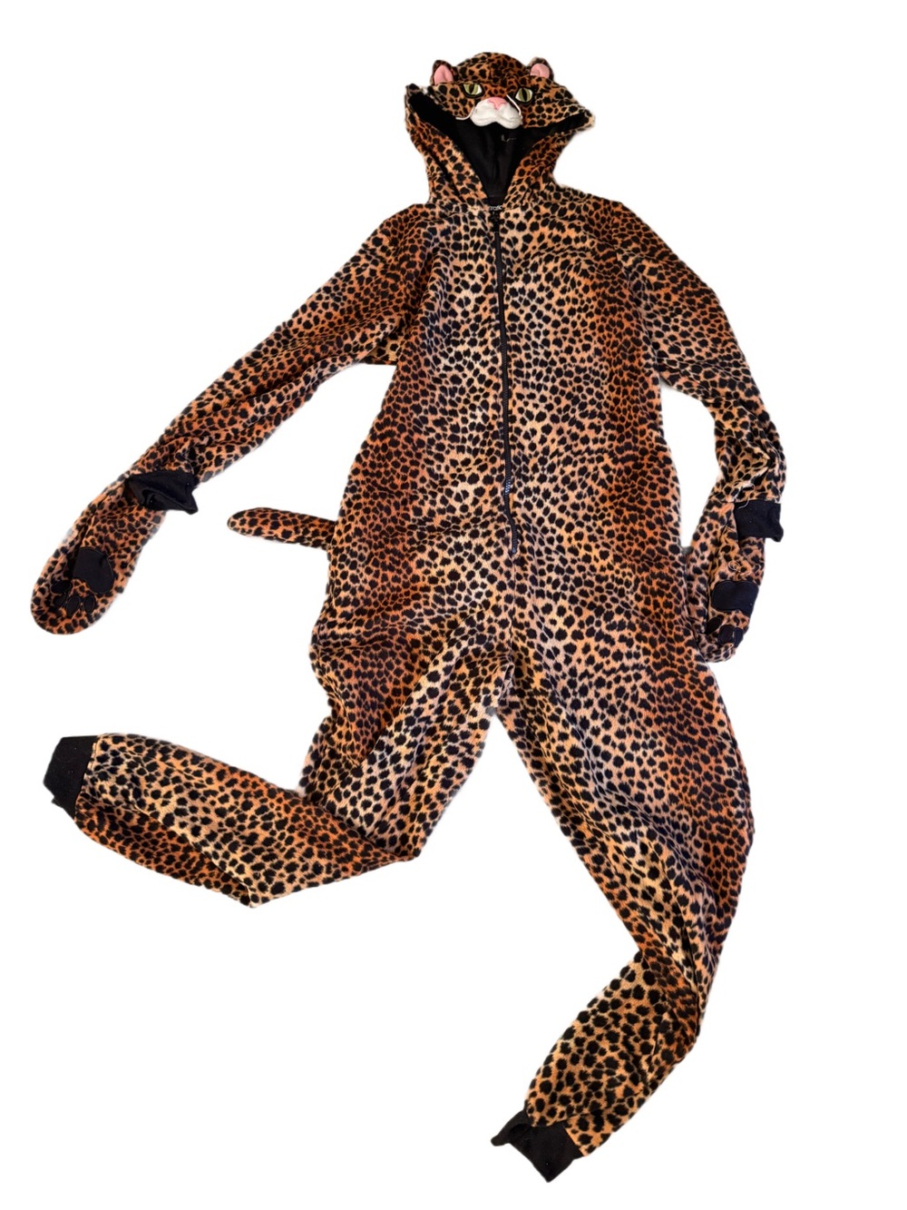Xhilaration Leopard-Print Hooded One-Piece in Brown and Black with take